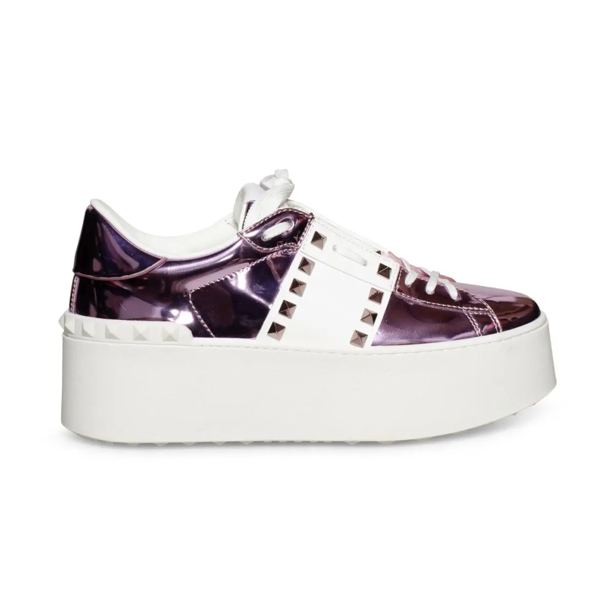 Valentino Garavani Rockstud Untitled Flatform Bianco/water Rose Womens Size US 9 - Bianco/Water Rose