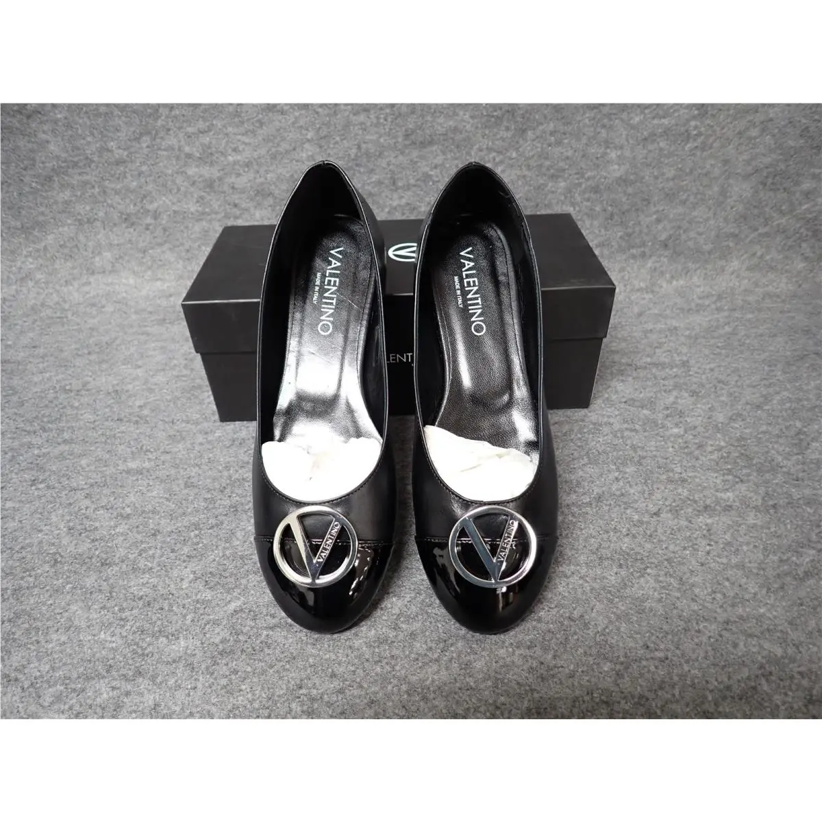 Valentino Malva Italian Leather Flats Black Women`s Size 10 SS31