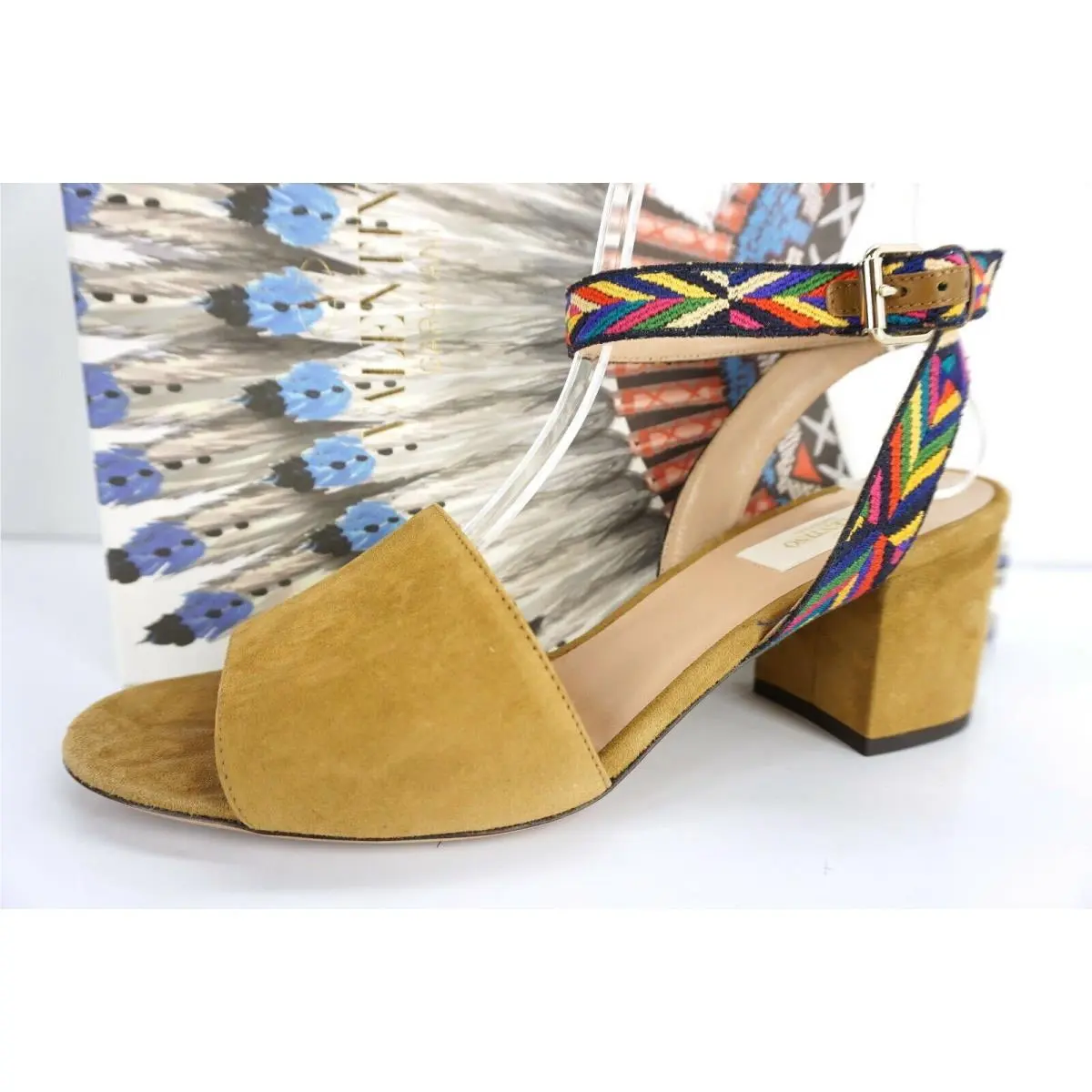 Valentino shoes - Chevron Block Heel - Chevron Block Heel - Bright - Beige (UPC: 8056687243317) 0