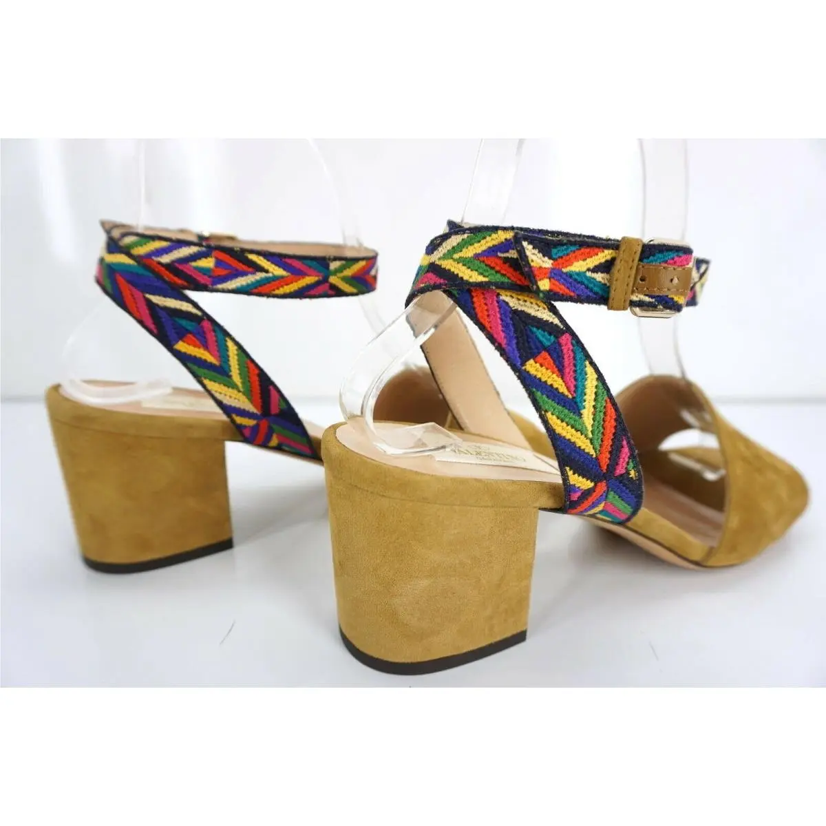 Valentino shoes - Chevron Block Heel - Chevron Block Heel - Bright - Beige (UPC: 8056687243317) 1