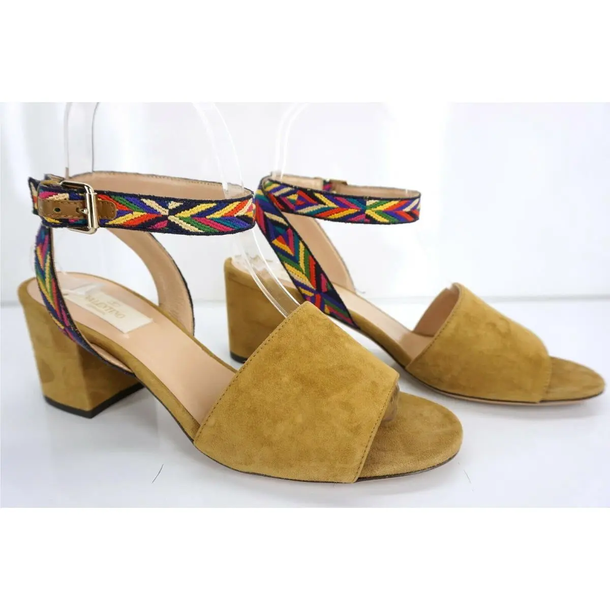 Valentino shoes - Chevron Block Heel - Chevron Block Heel - Bright - Beige (UPC: 8056687243317) 2