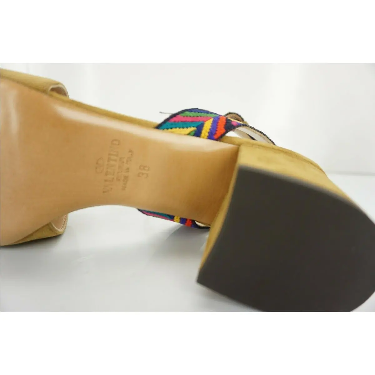 Valentino shoes - Chevron Block Heel - Chevron Block Heel - Bright - Beige (UPC: 8056687243317) 6