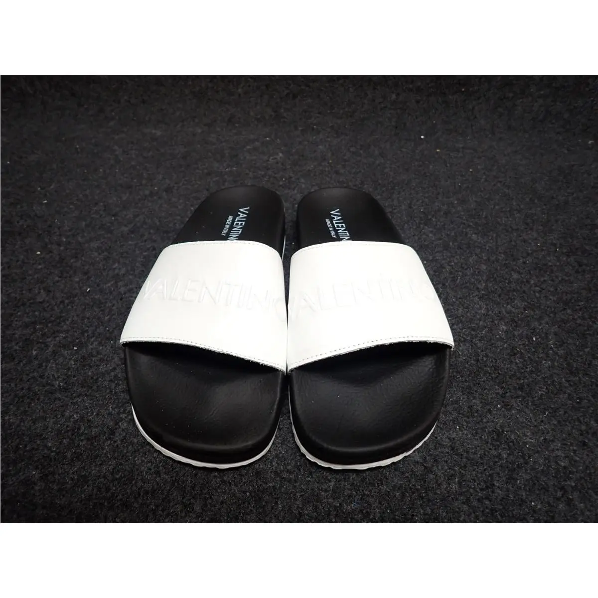 Women`s Valentino Samantha Italian Leather Slide Sandals US8 White SS63