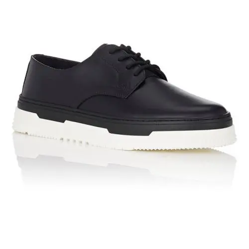 Valentino Garvani Men`s Blue Leather Low Top Derby Sneakers D45100 Size EU 41.5