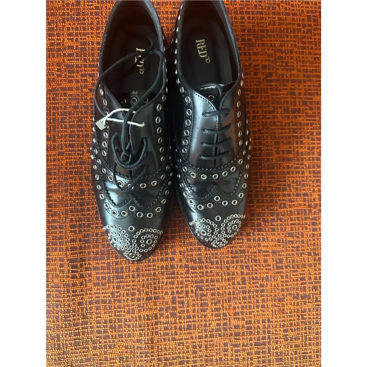 Red Valentino Black Oxford Grommet Details SZ IT 36