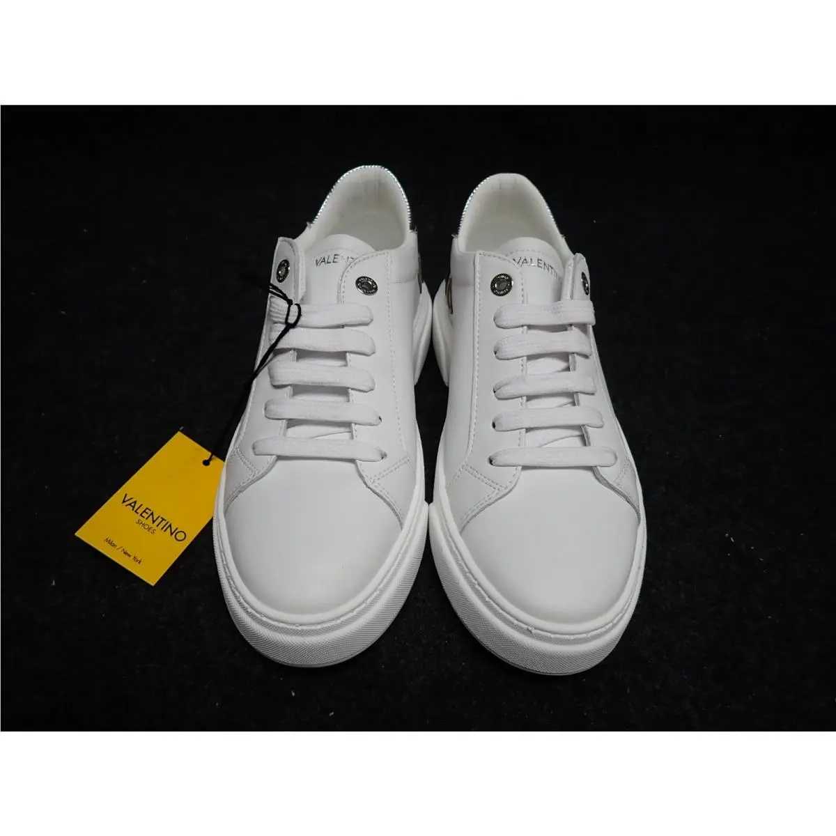 Women`s Valentino Alice Italian Leather Sneakers US9.5 White Grey SS39