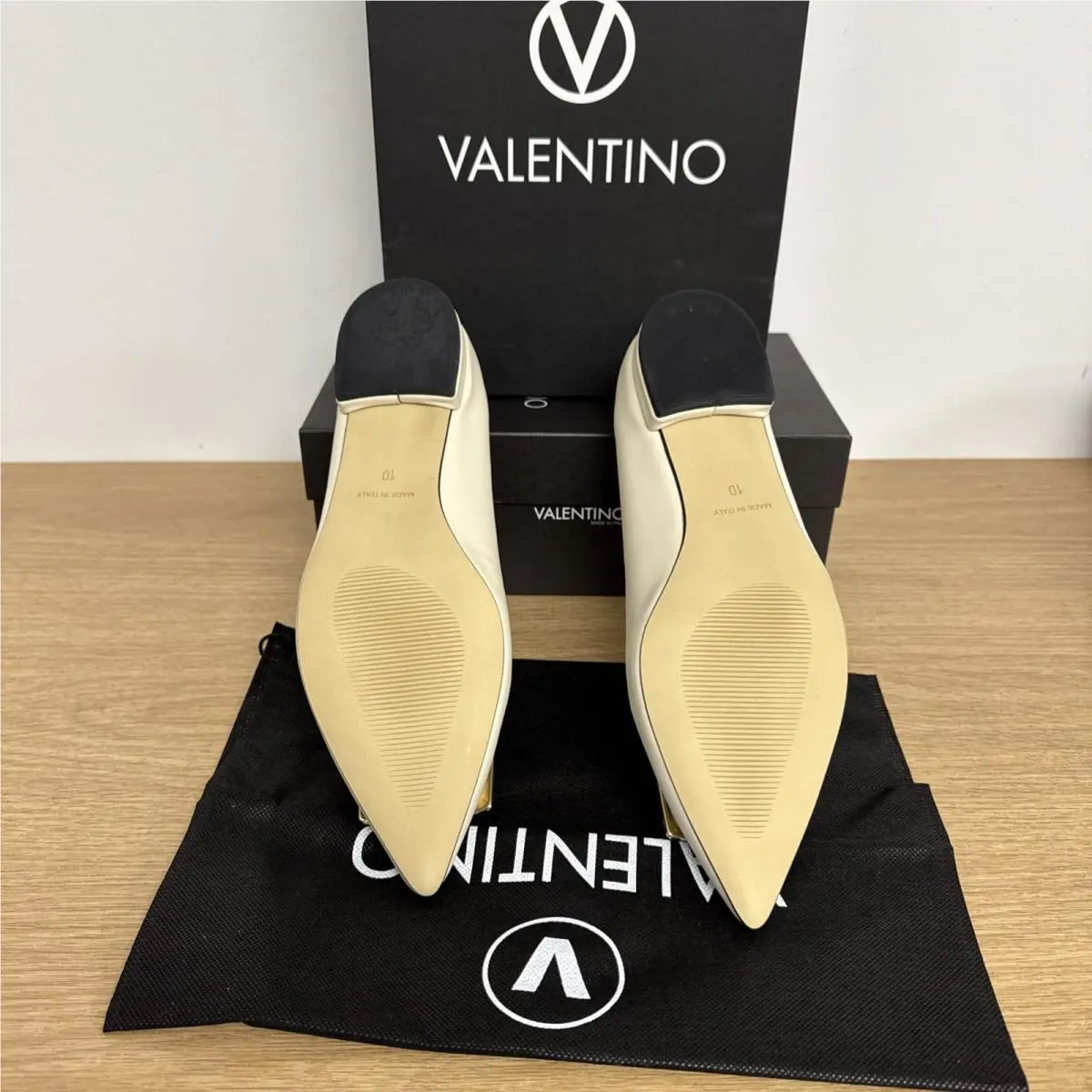 Valentino shoes - Flora Logo Point Toe - Flora Logo Point Toe - Ivory 3