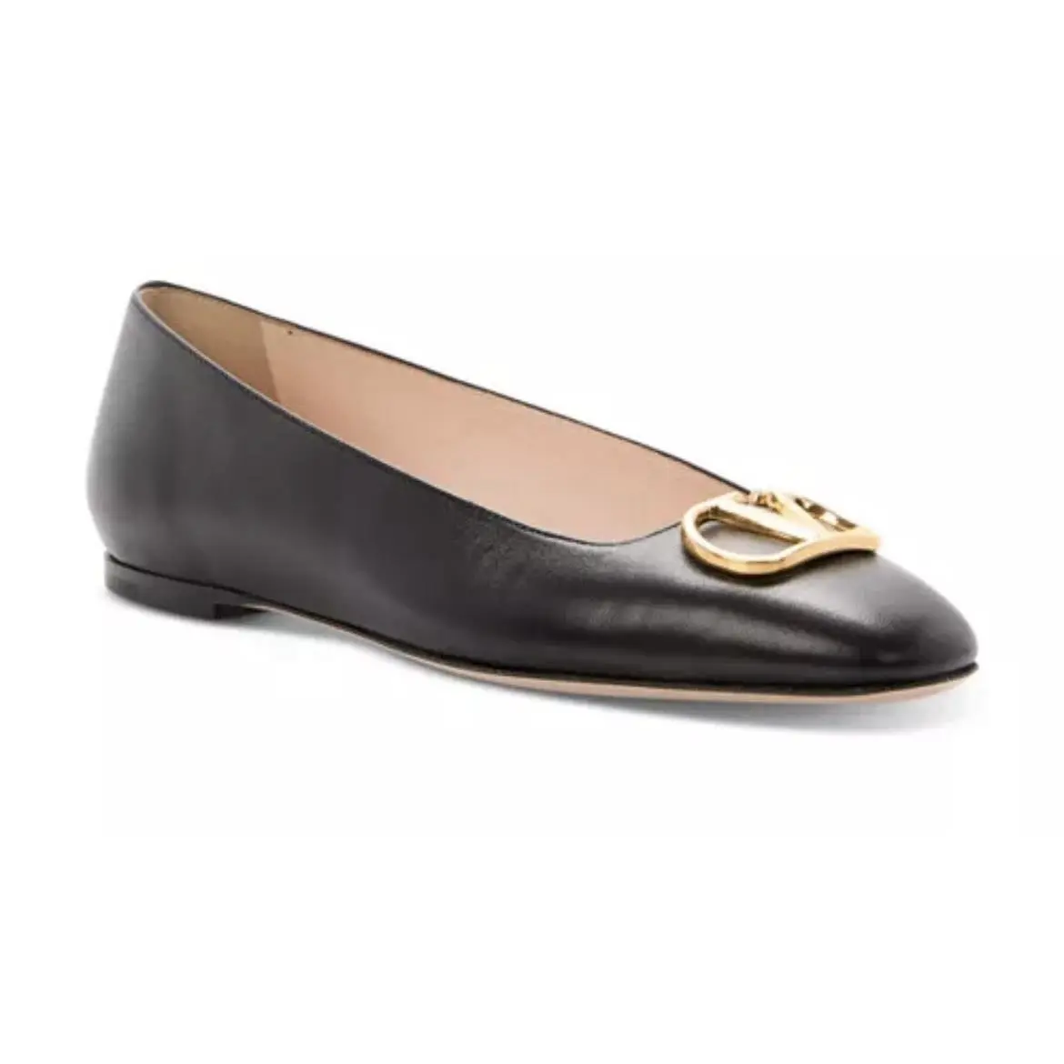 Valentino Garavani Women`s Embellished Vlogo Ballet Flats 6US/36EU Black