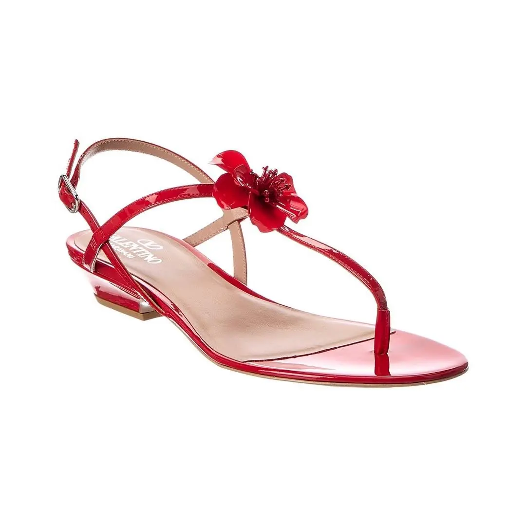 Valentino Vlogo Signature Patent Sandal Women`s Red 37