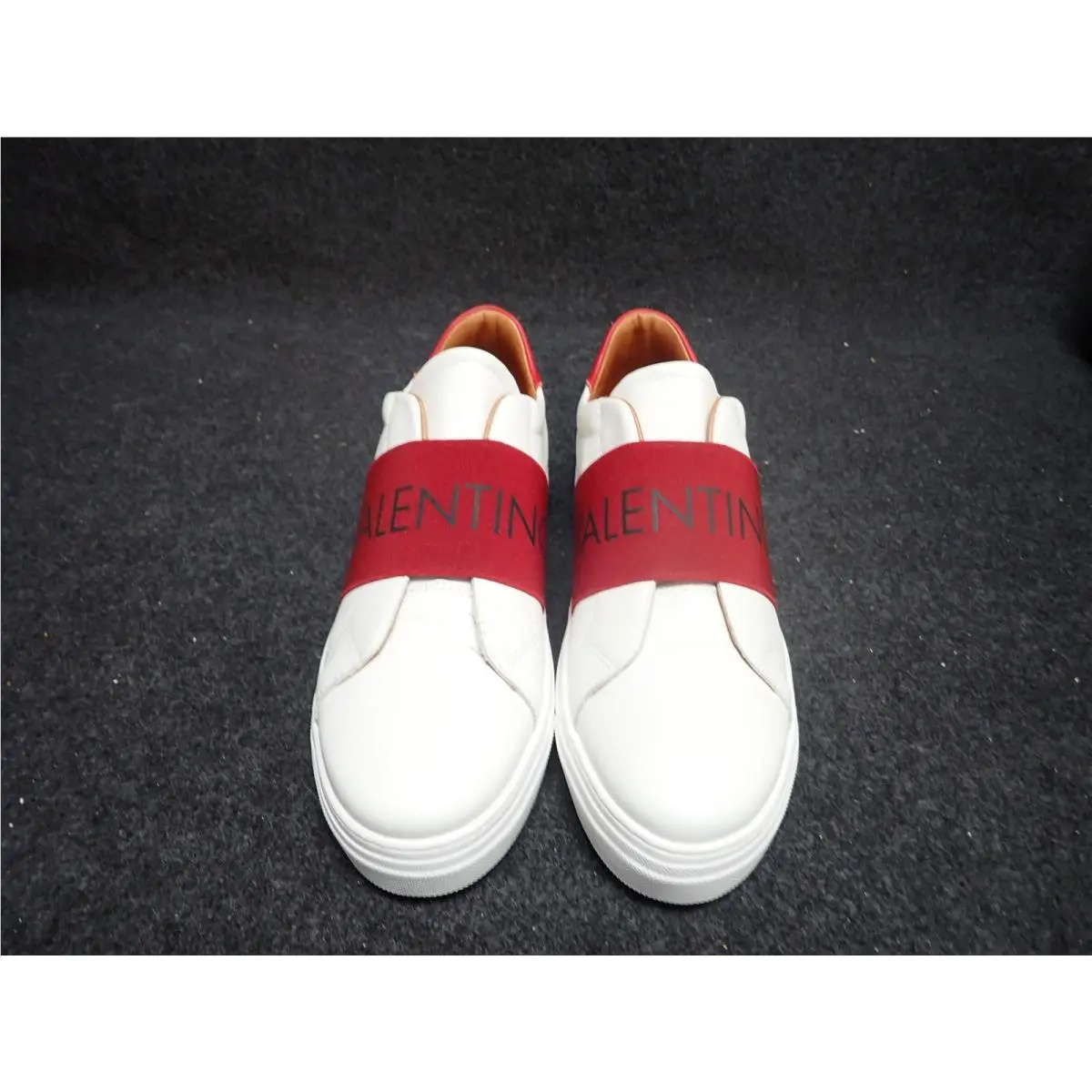 Women`s Valentino Maya Italian Leather Sneakers US10 White Red SS9