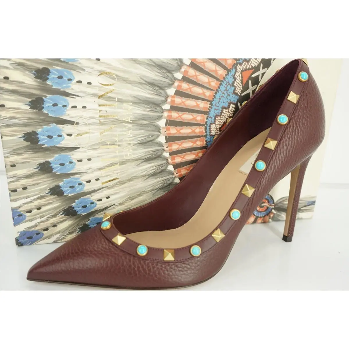 Valentino shoes - Rockstud Pointed Pumps - Rockstud Pointed Pumps - Rubin - Burgundy Red (UPC: 8050145348477) 0