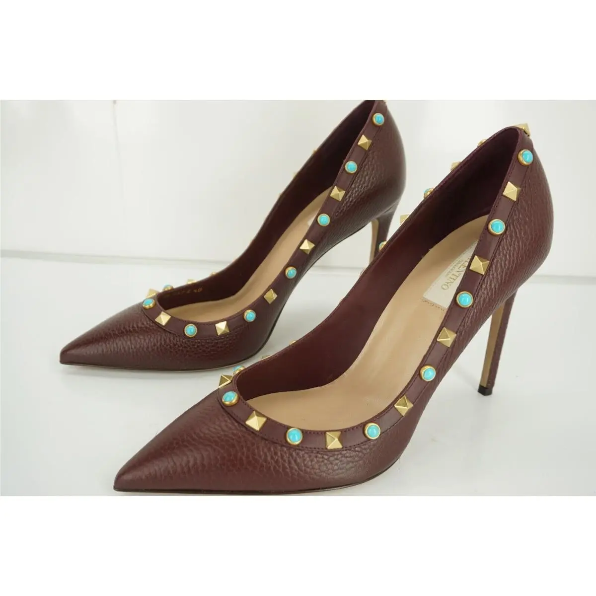 Valentino shoes - Rockstud Pointed Pumps - Rockstud Pointed Pumps - Rubin - Burgundy Red (UPC: 8050145348477) 3