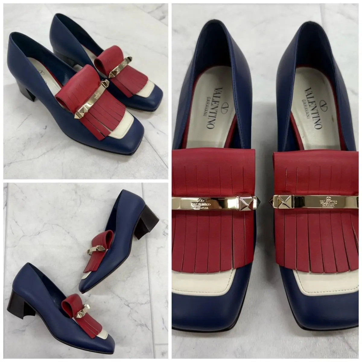 030 Valentino Garavani Women`s Fringe Leather Loafer Pumps Size: 36.5