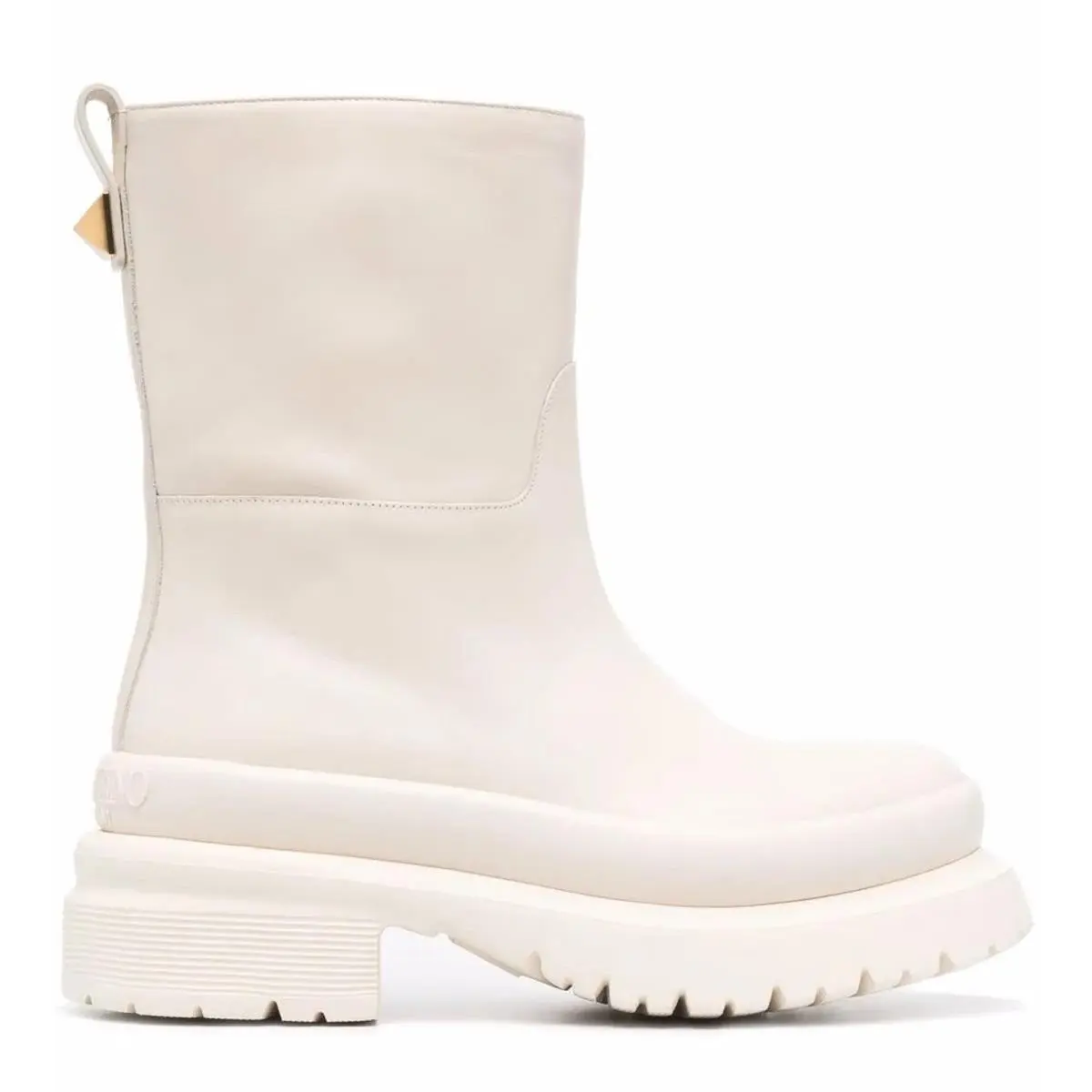 Valentino Garavani Off-white Roman Stud Ankle Boots Ivory 39.5