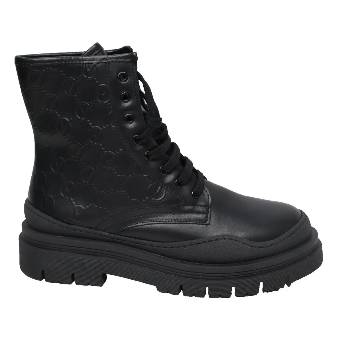 Valentino by Mario Valentino Ivana Womens Leather Combat Boot Black 9US