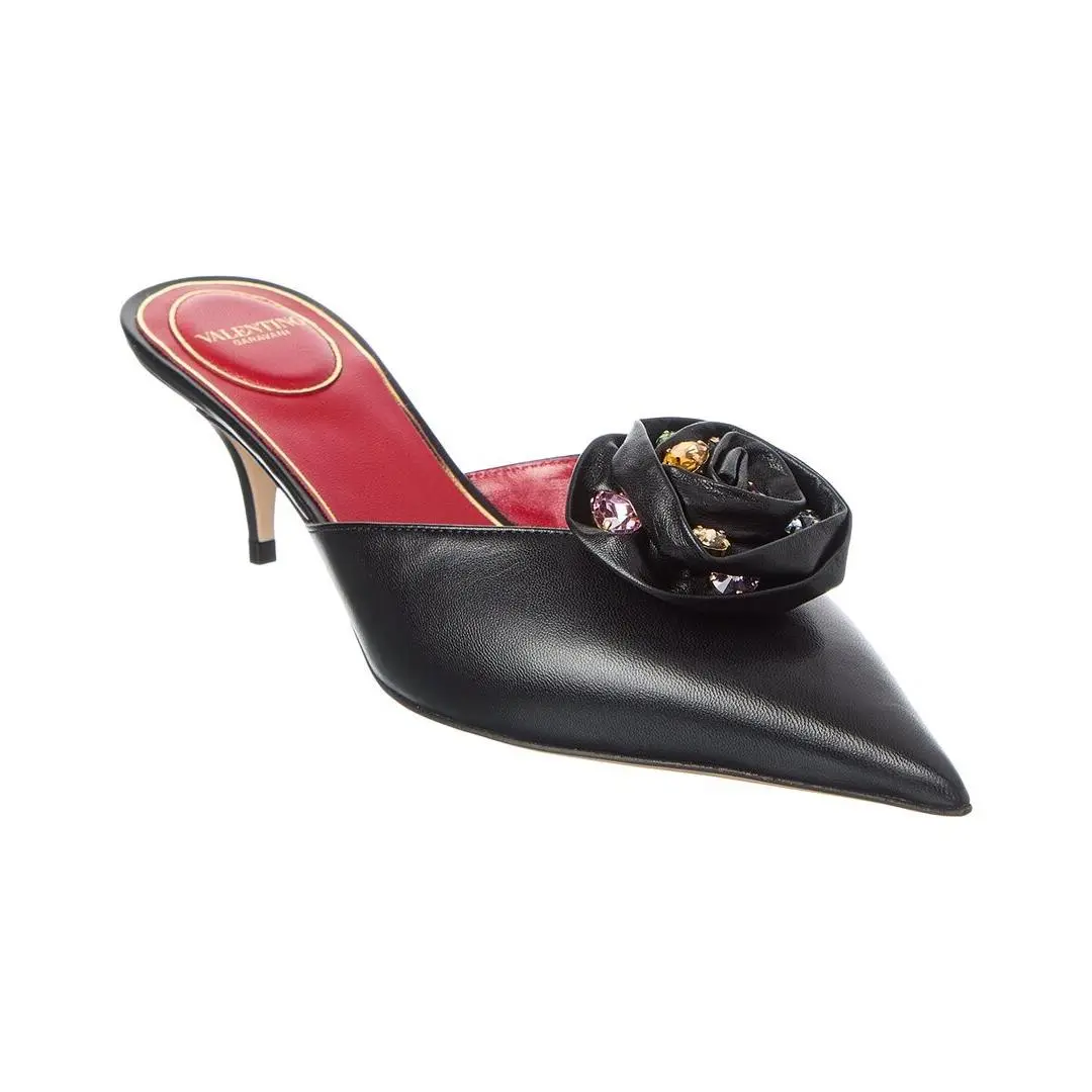 Valentino Vlogo 55 Leather Mule Women`s Black 37