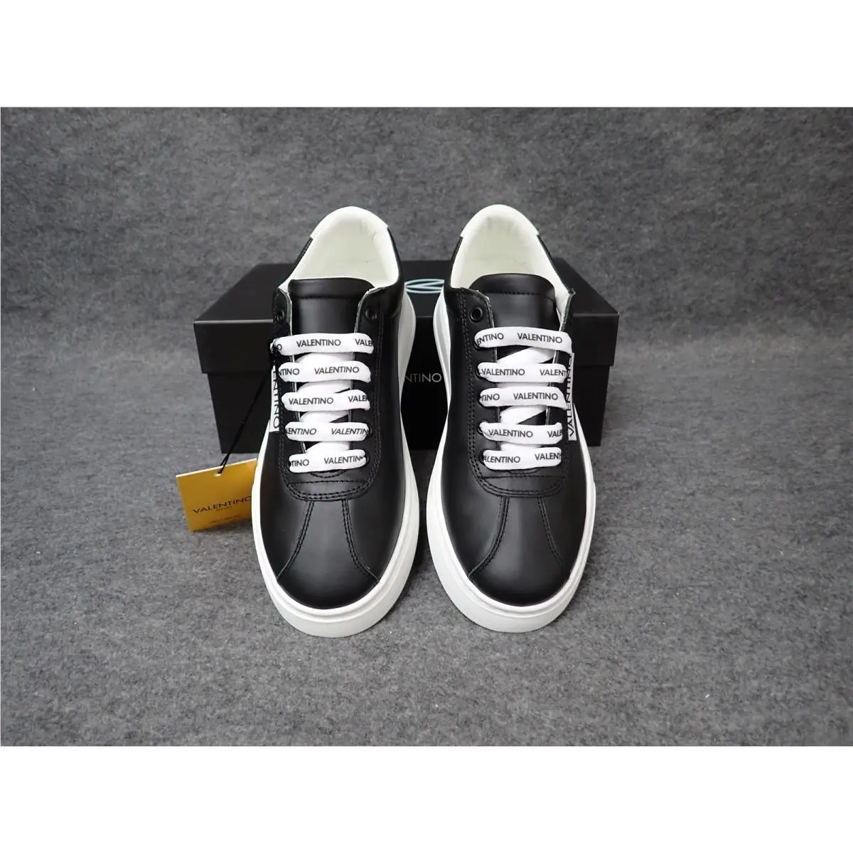 Valentino Leda Lea Leather Sneaker Black Women`s Size 7 SS24