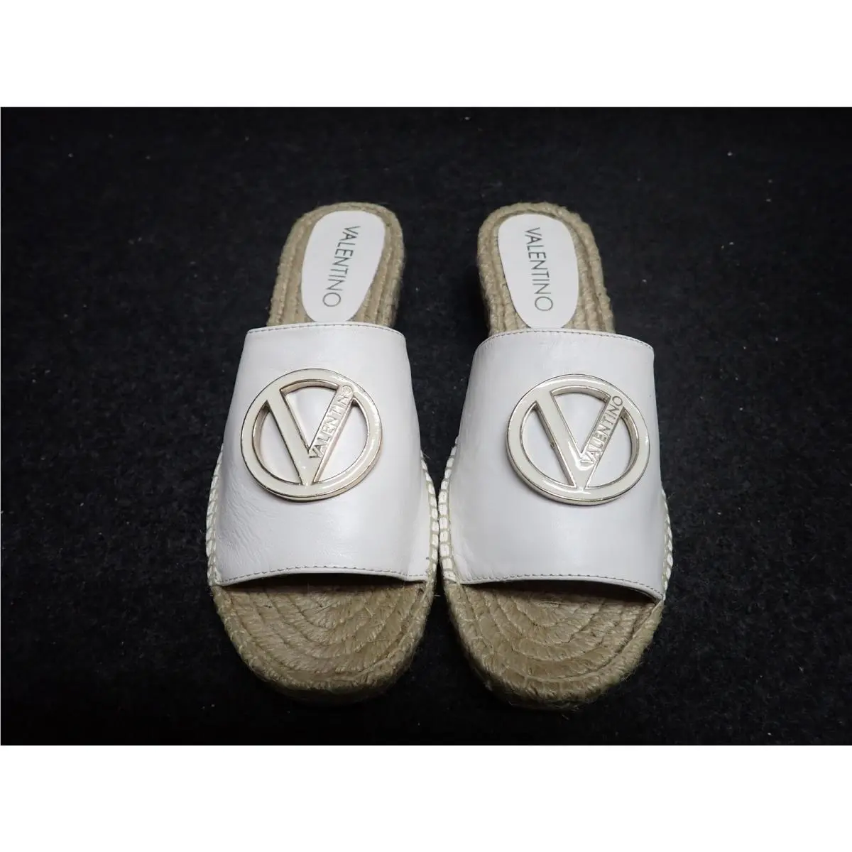 Women`s Valentino Gina Italian Leather Wedge Heels US10 White SS35