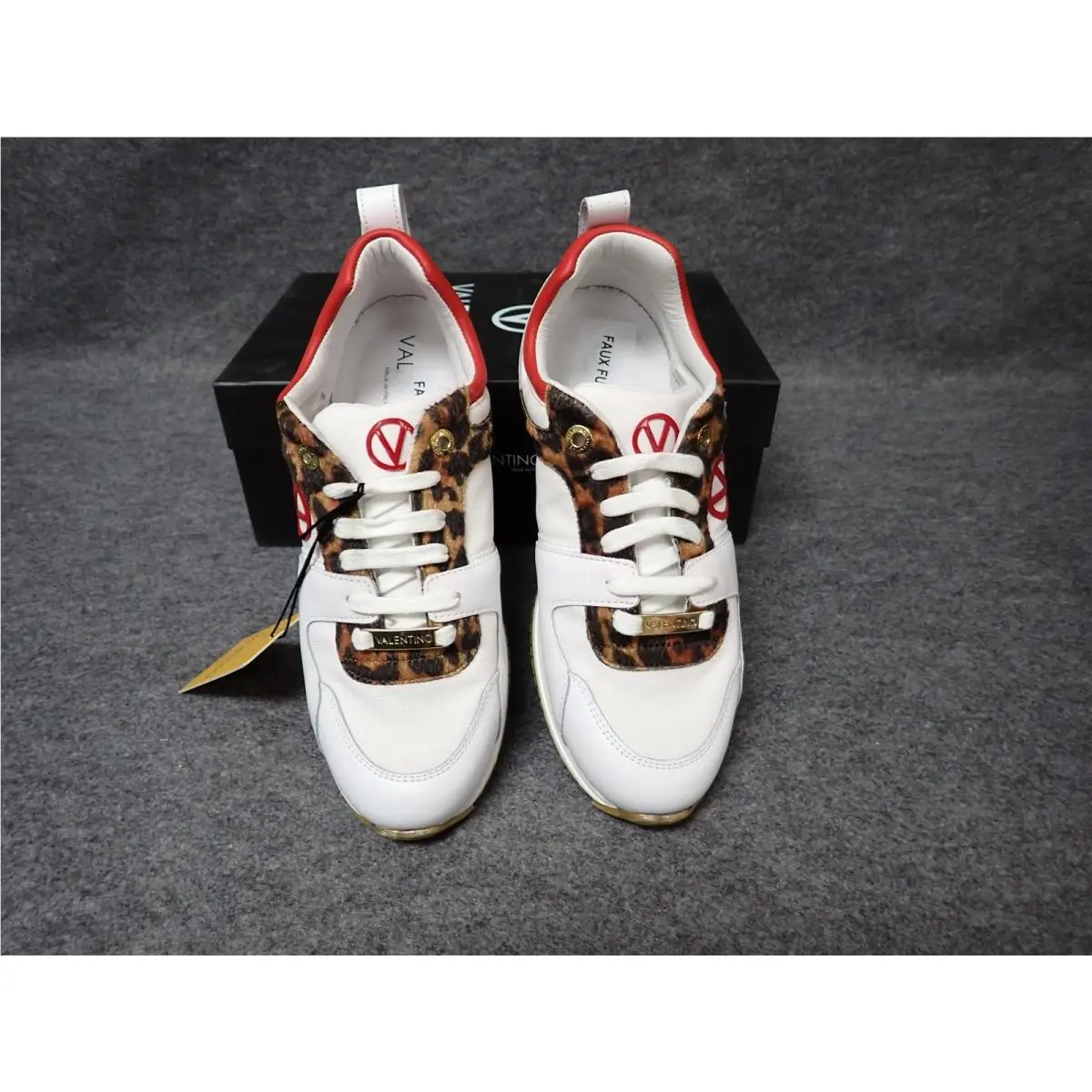 Valentino Iris Italian Leather Sneaker White Women`s Size 7.5 SS32