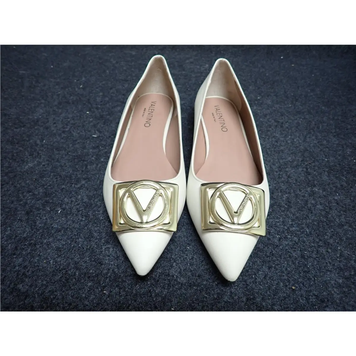 Women`s Valentino Flora Italian Leather Heels US10 Cream SS52