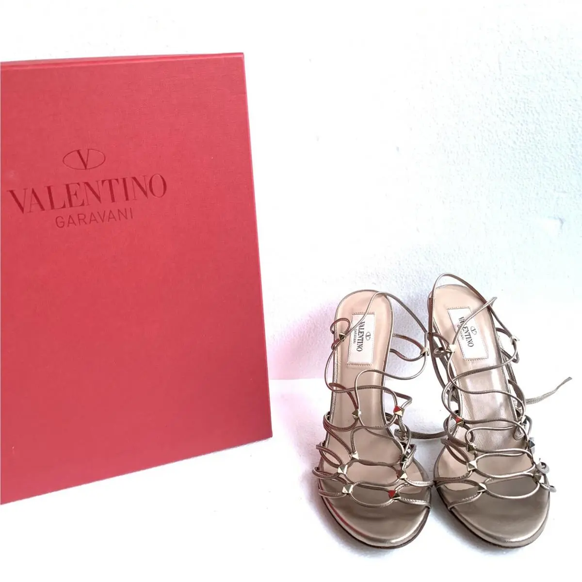 Valentino Garavani Strappy Rockstud Sandal Heel