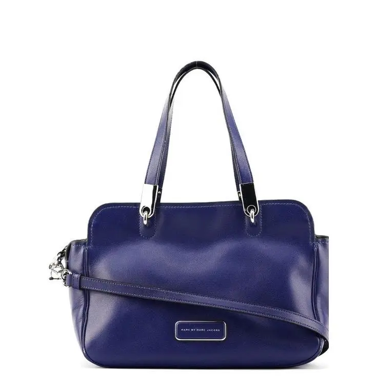 Marc  Deep Blue Leather Shoulder Bag Y2K 2 Way Bowling Bag Wallet by Marc Jacobs