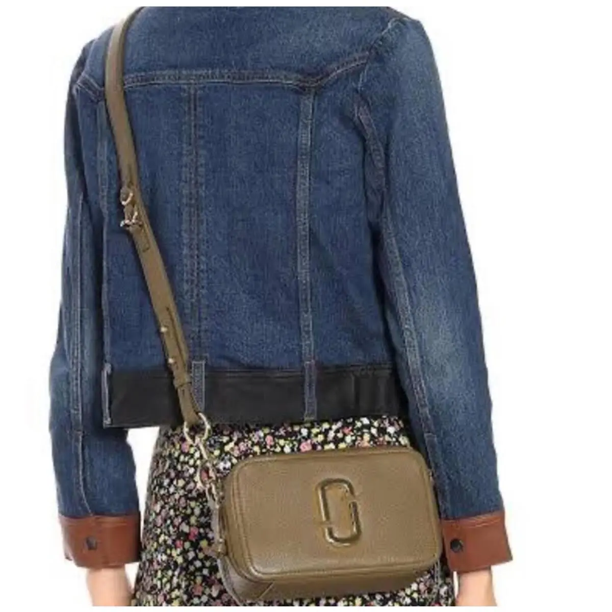 The Softshot 21 Crossbody Bag Olive Green Leather Gold Logo by Marc Jacobs