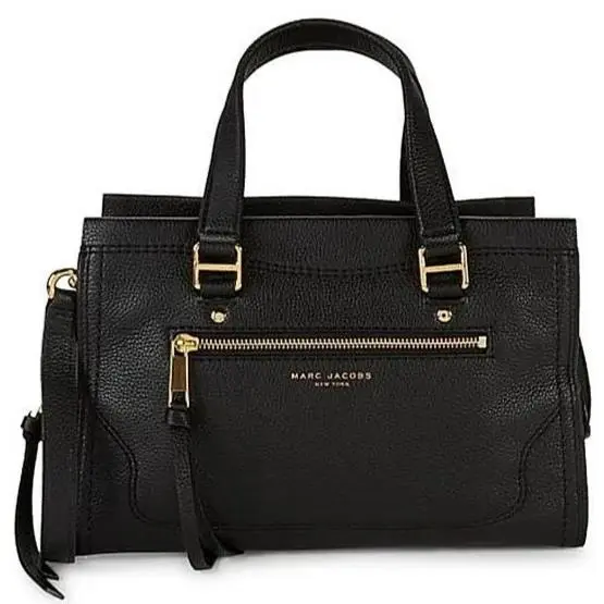 Cruiser Black Leather Crossbody Top Zip Medium Satchel Bag by Marc Jacobs