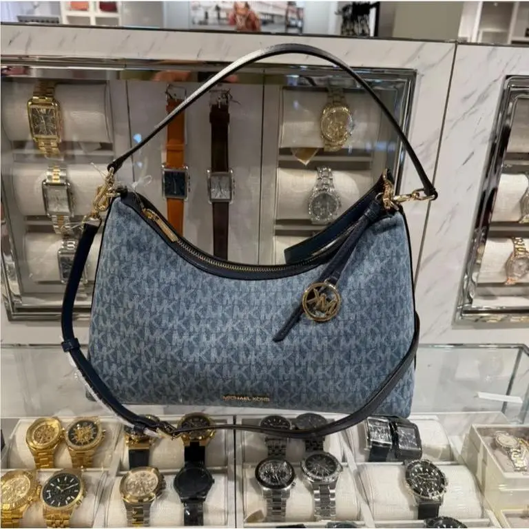 Sammy MD Signature Logo Convertible Bag Denim Light Vintage Blue MK by Michael Kors