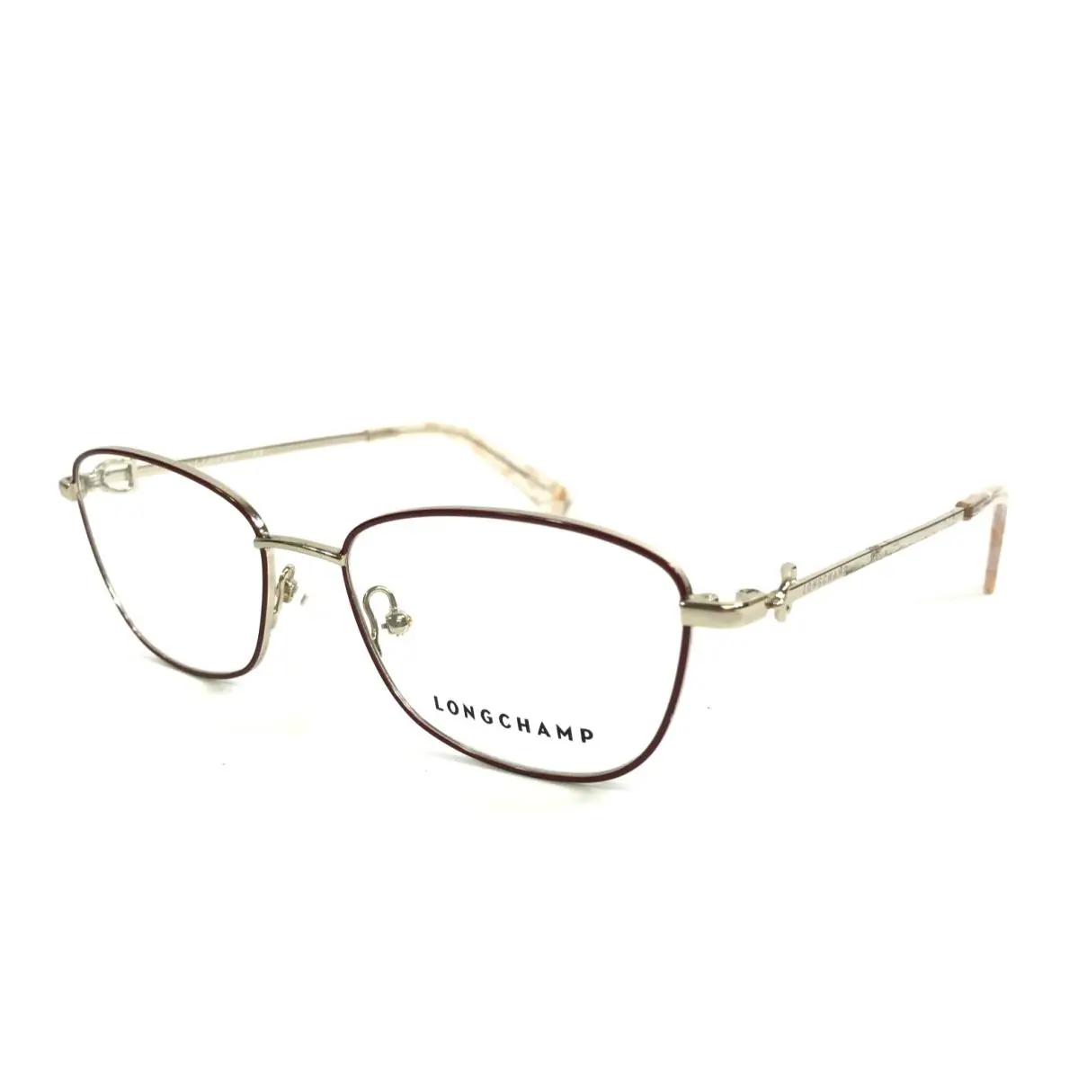 Eyeglasses Frames LO2128 604 Burgundy Red Gold Wire Rim 52-17-140 by Longchamp