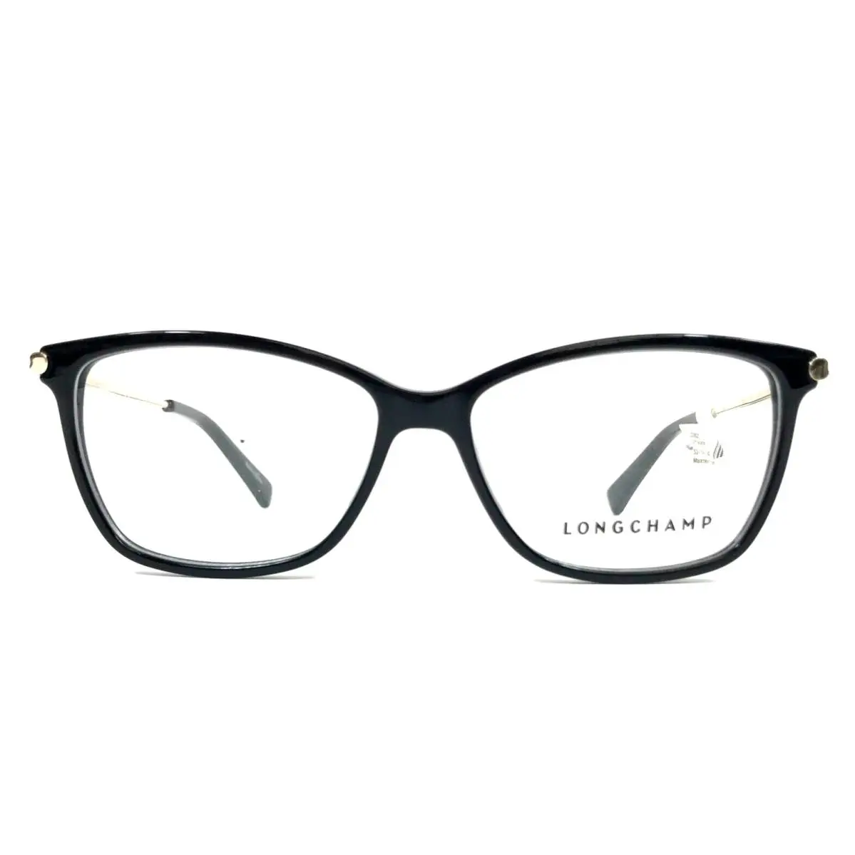Eyeglasses Frames LO2621 001 Black Gold Cat Eye Full Rim 53-14-140 by Longchamp
