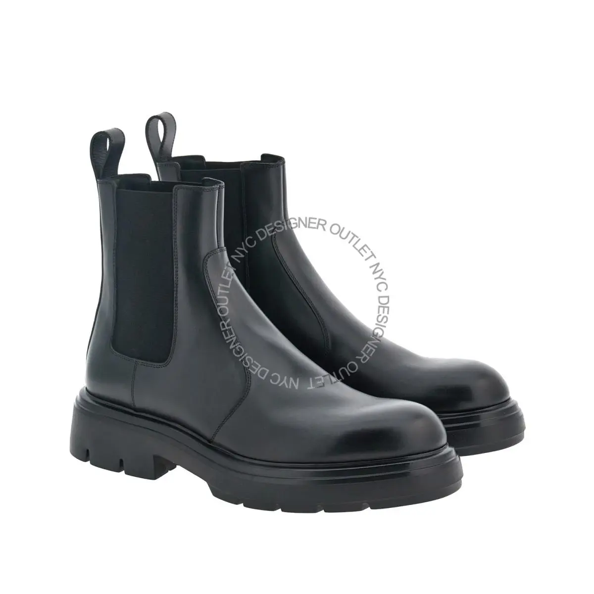 Salvatore Ferragamo Men`s Doran Black Leather Boots Sizes