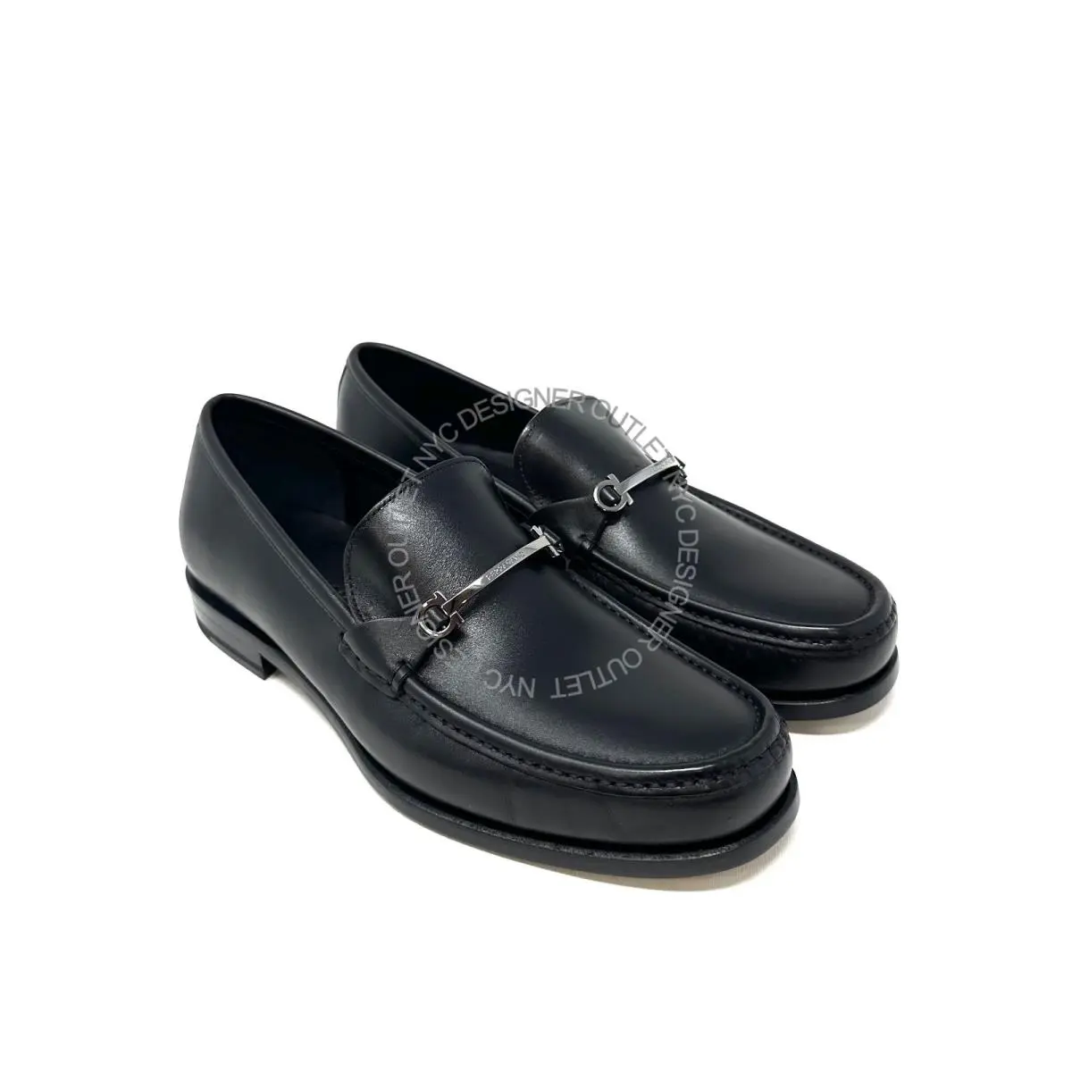 Salvatore Ferragamo Mens Rolo22 Black Leather Loafer Sizes 8-10.5US