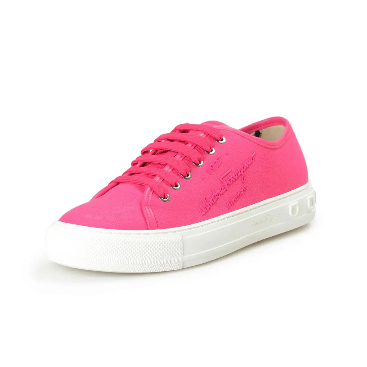 Salvatore Ferragamo Women`s Mediterr Eco Hot Pink Fashion Sneakers Shoes