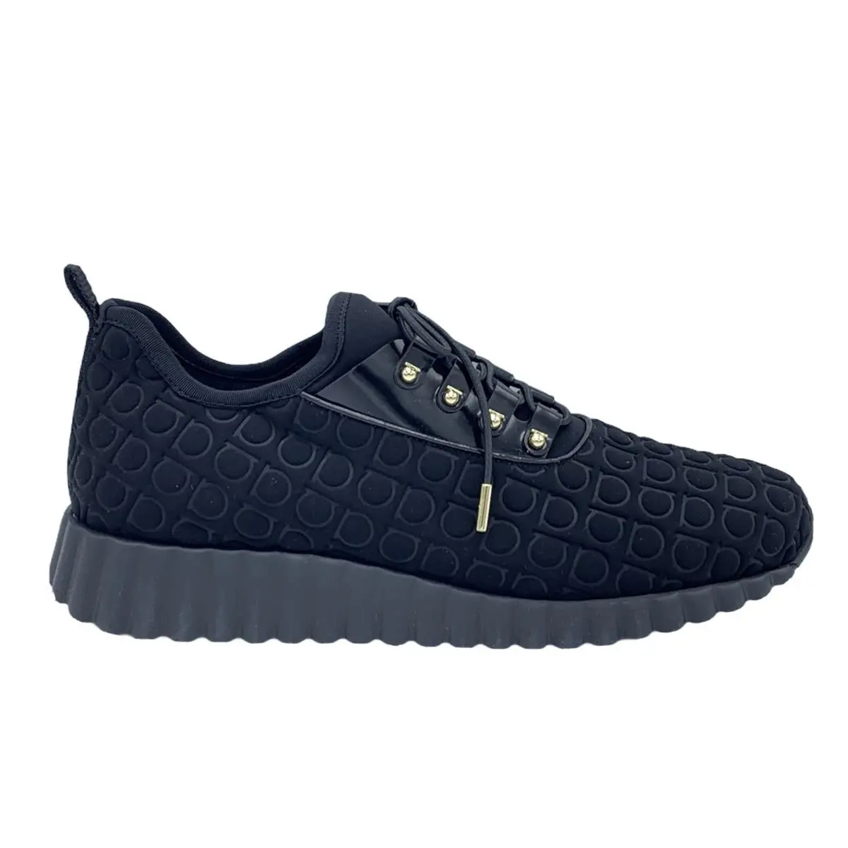 Salvatore Ferragamo Sneakers Modica TESSUT1 Black Brushed Calf US 06