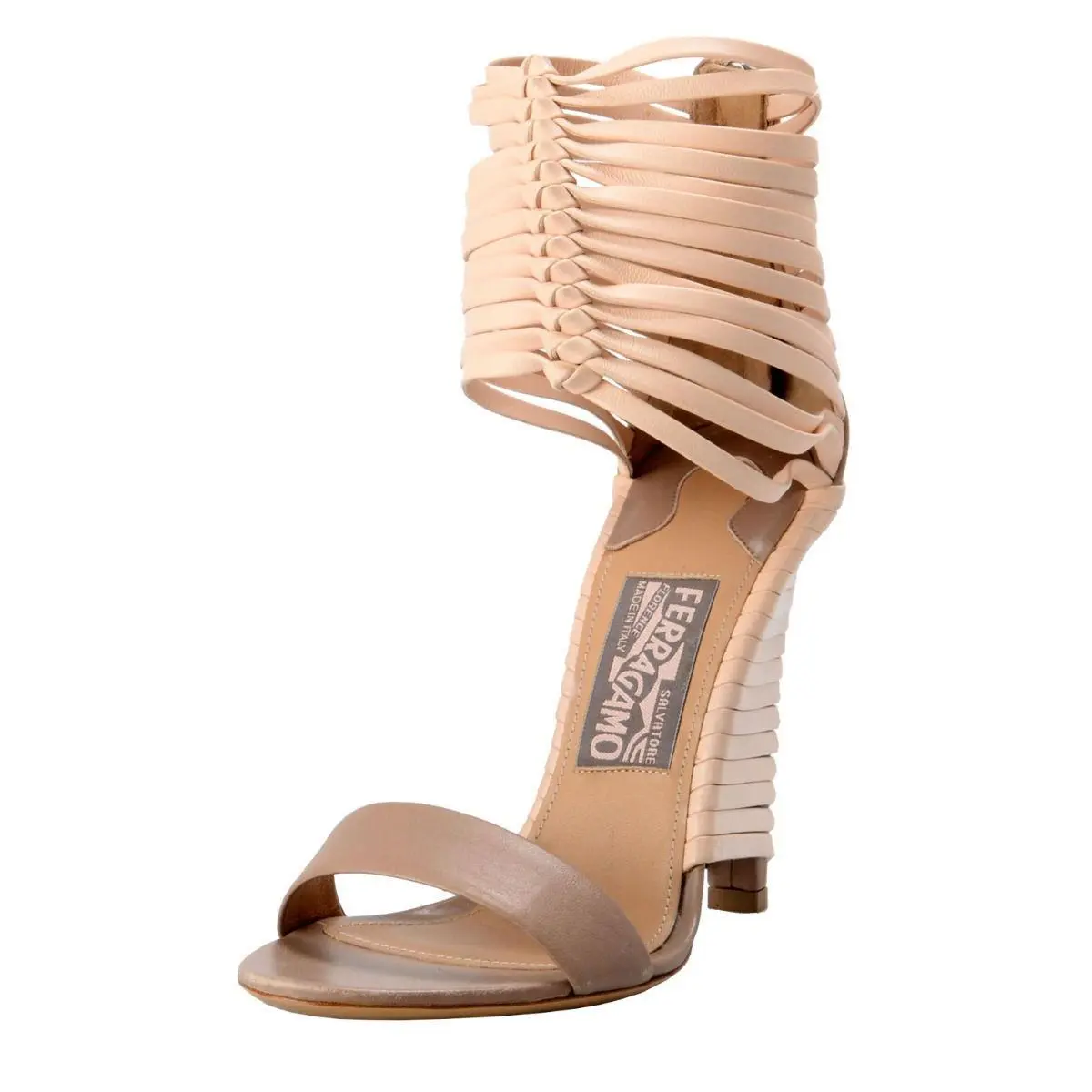 Salvatore Ferragamo Pulcket Leather High Heel Sandals Shoes 6 6.5 7 7.5 8 8.5M
