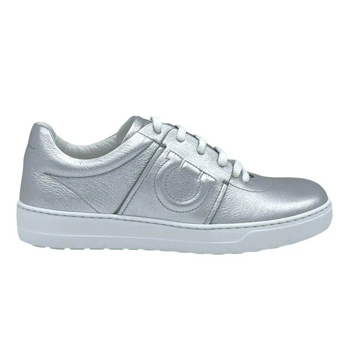 Salvatore Ferragamo Sneakers Fasano Metallic Leather Women - Silver, Manufacturer: ARGENTO