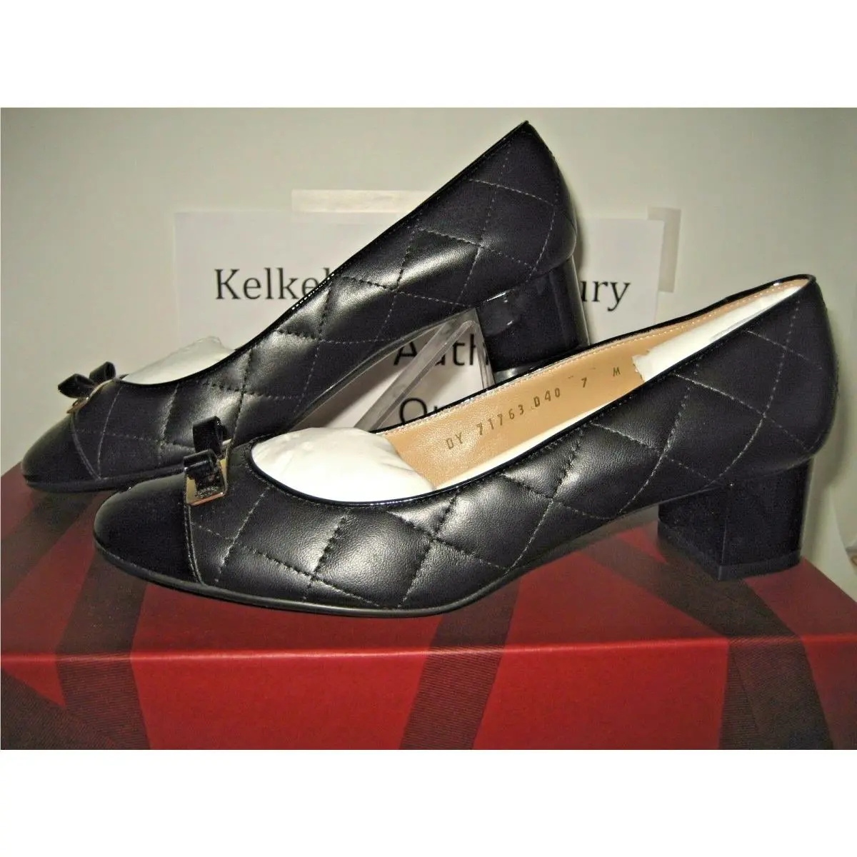 Salvatore Ferragamo My Quilted Black Leather Heel Pumps Shoes US 7.5 8