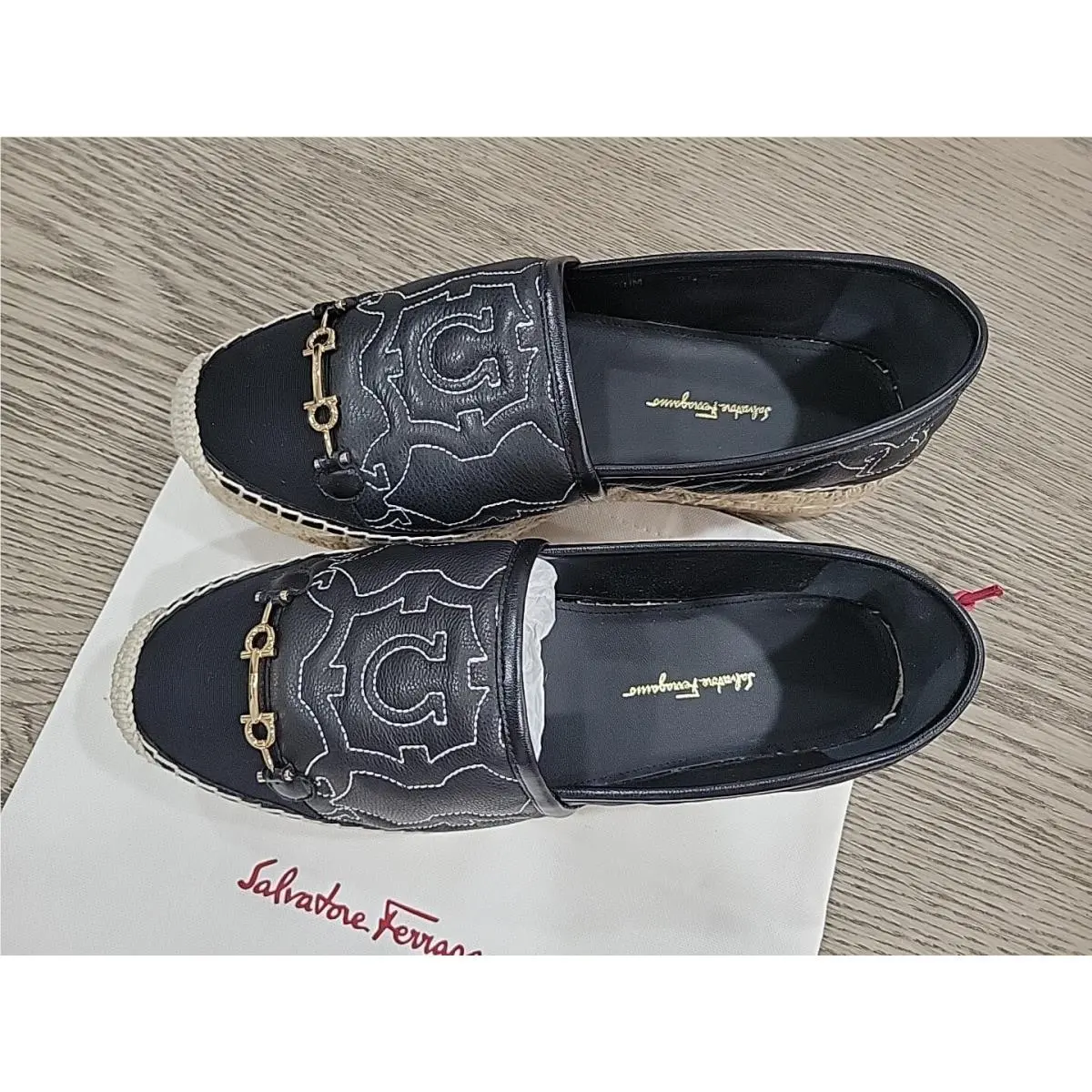 Salvatore Ferragamo shoes - Salvatore Ferragamo Kim Gal Wedge Espadrilles - Black 0