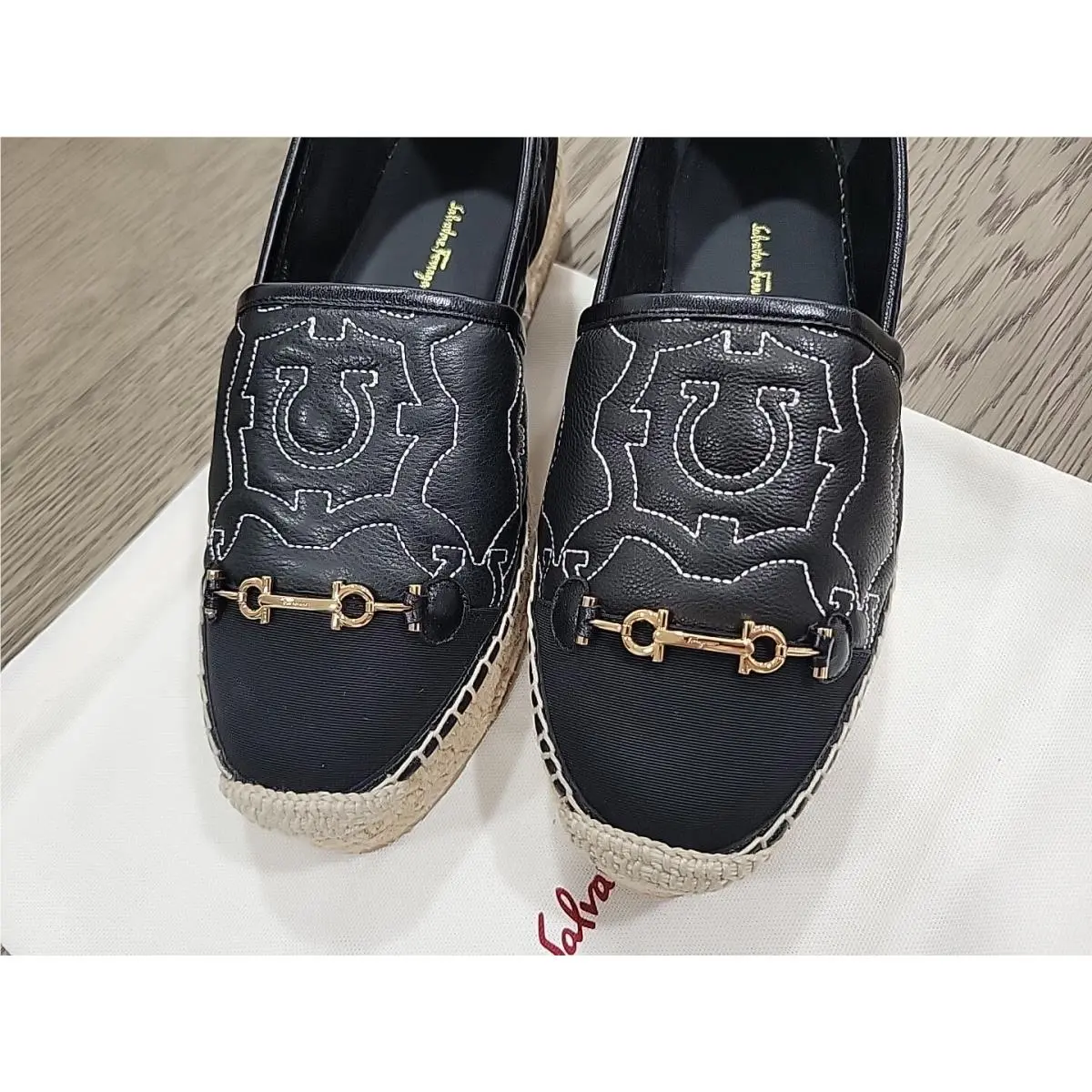 Salvatore Ferragamo shoes - Salvatore Ferragamo Kim Gal Wedge Espadrilles - Black 4