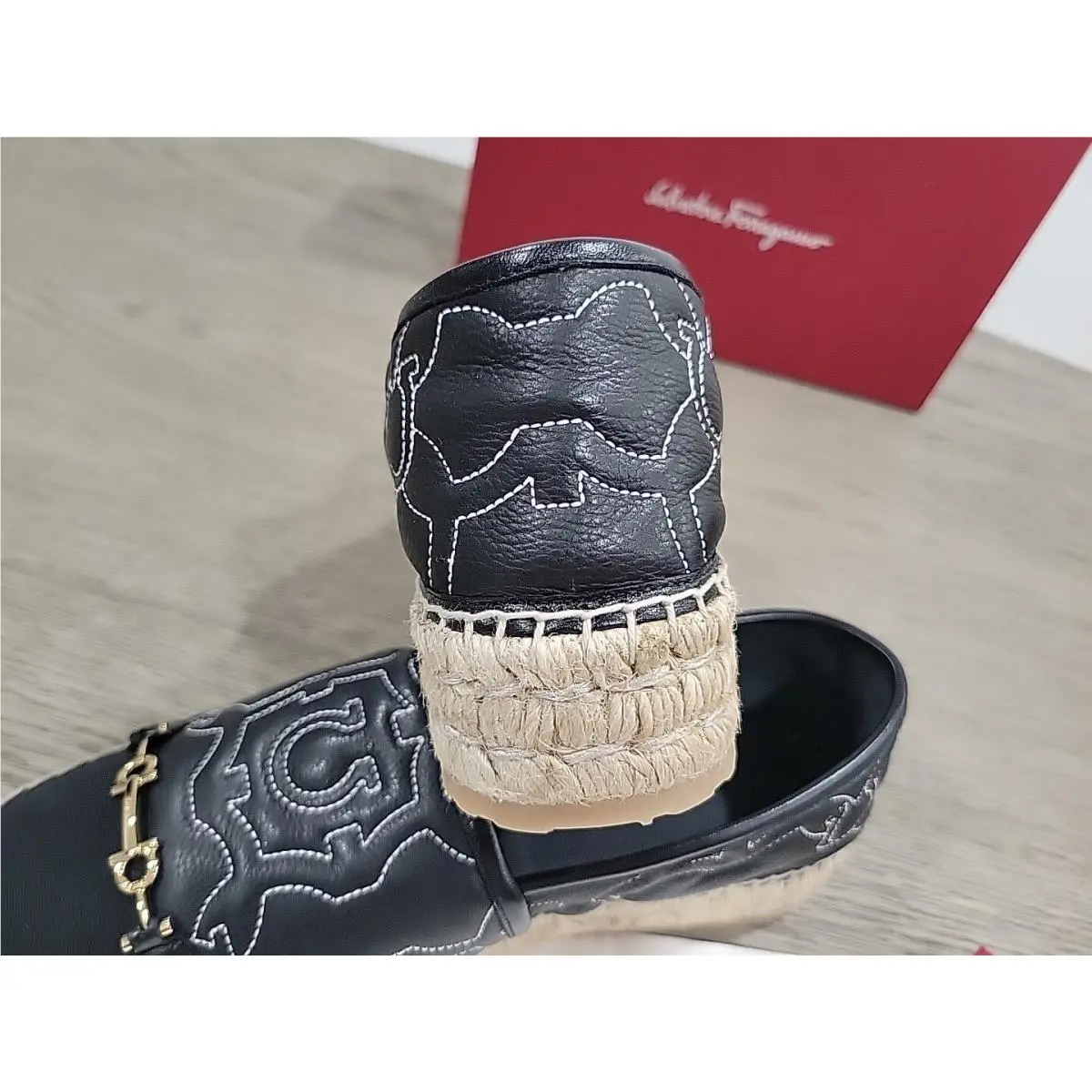Salvatore Ferragamo shoes - Salvatore Ferragamo Kim Gal Wedge Espadrilles - Black 3