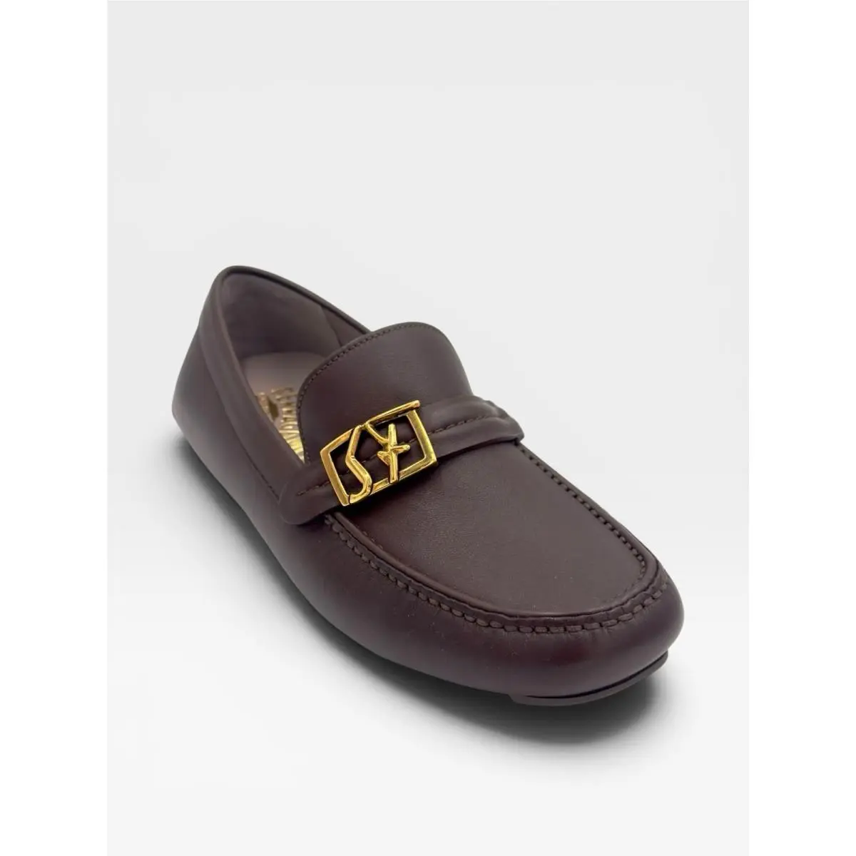 Salvatore Ferragamo Mens Soft Brown Leather Car Slip On Loafers Shoes US 8.5 Eee