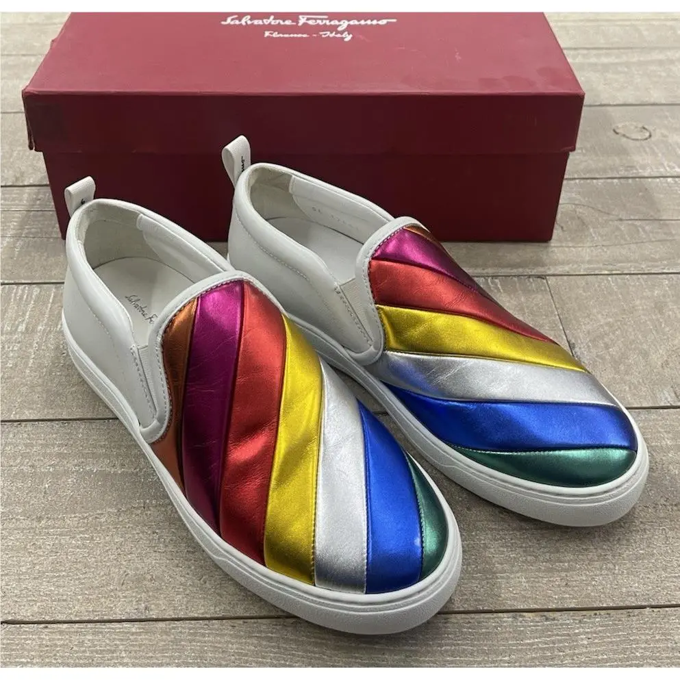 Salvatore Ferragamo Balze 1.0 cm Low Top Multi Color Sneaker Size:5.5