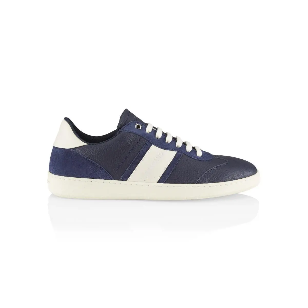 Ferragamo Men`s ACHILLE1 Blue Marine Calf Suede Sneaker Size Ferragamo 10.5 M