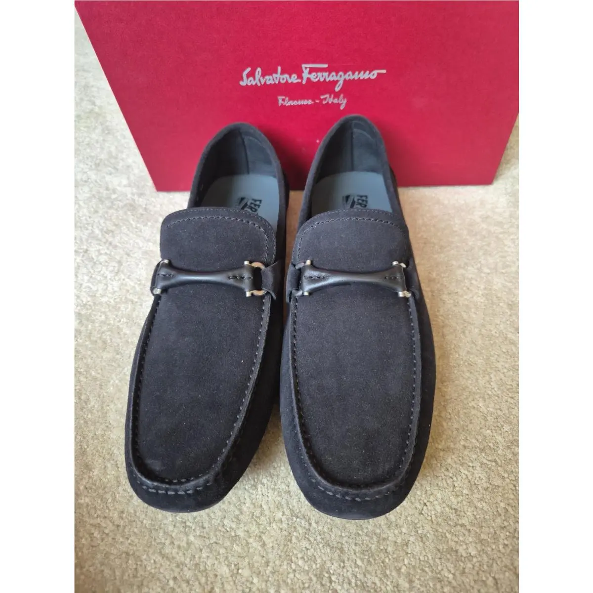 Salvatore Ferragamo Granprix Drivers Shoes Size 10 E