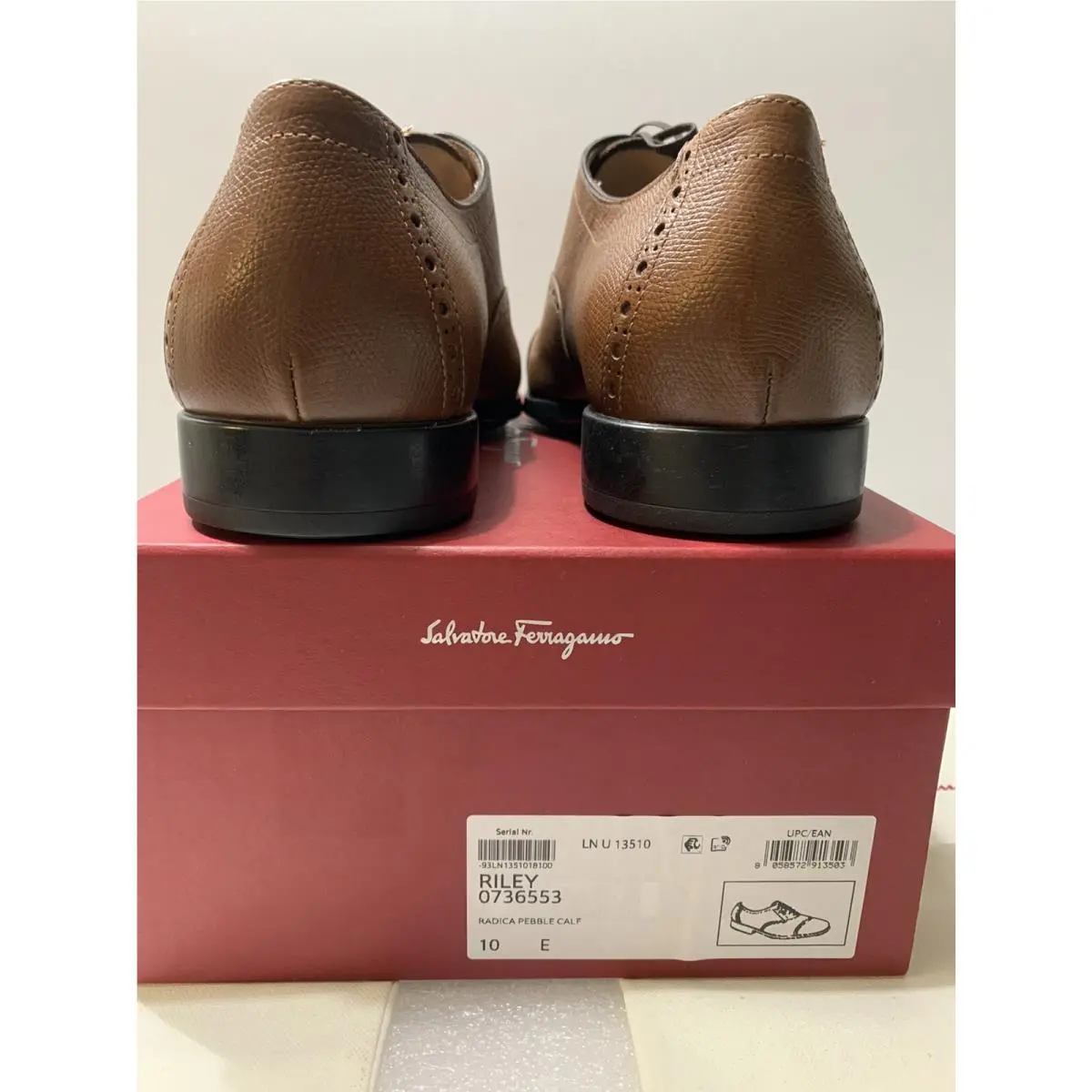 Salvatore Ferragamo shoes - Salvatore Ferragamo Riley - Riley - Brown, Manufacturer: Radica Pebble Calfr 9
