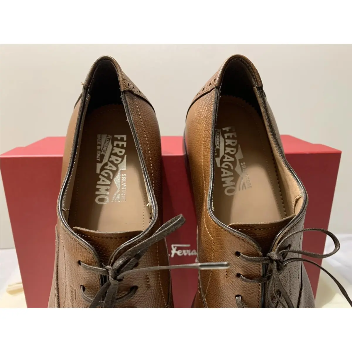 Salvatore Ferragamo shoes - Salvatore Ferragamo Riley - Riley - Brown, Manufacturer: Radica Pebble Calfr 4
