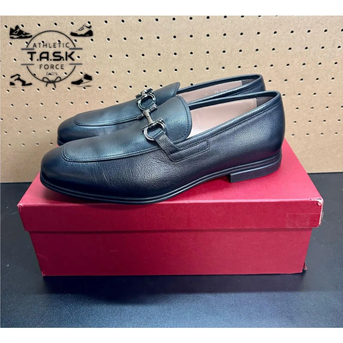 Salvatore Ferragamo Scarlet Bit Leather Loafer Nero Black Size 9.5 Eee