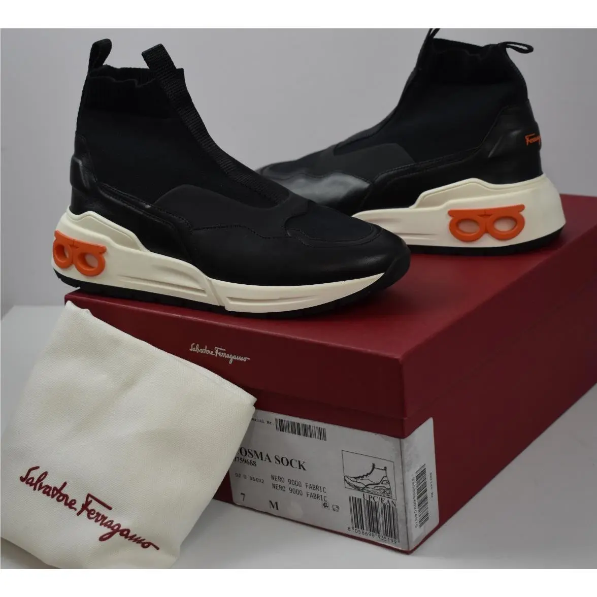 Salvatore Ferragamo shoes - Cosma Sock - Cosma Sock - Black White Orange 0