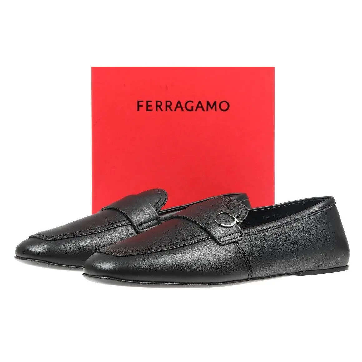 Salvatore Ferragamo Debros Black Leather Gancini Logo Loafers Shoes 11 Eee